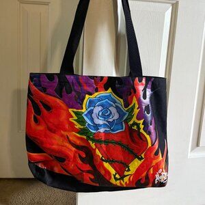 VTG 2005 Camel Cash Graffiti Gear Heart and Flames Large Tote Willits Designs